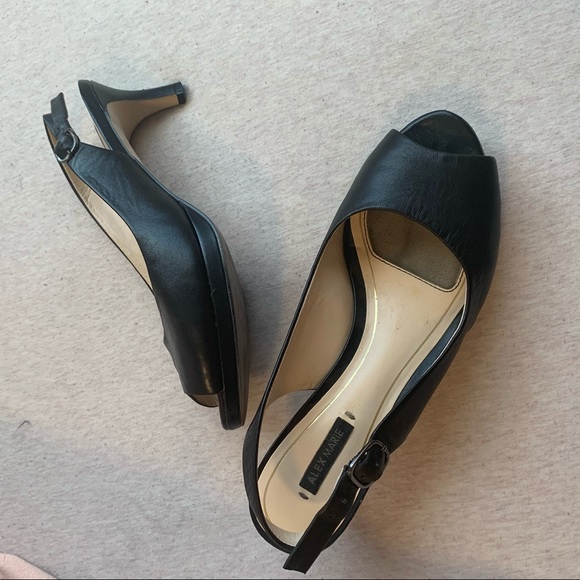 🔴 Black peeptoe heels - Picture 1 of 5